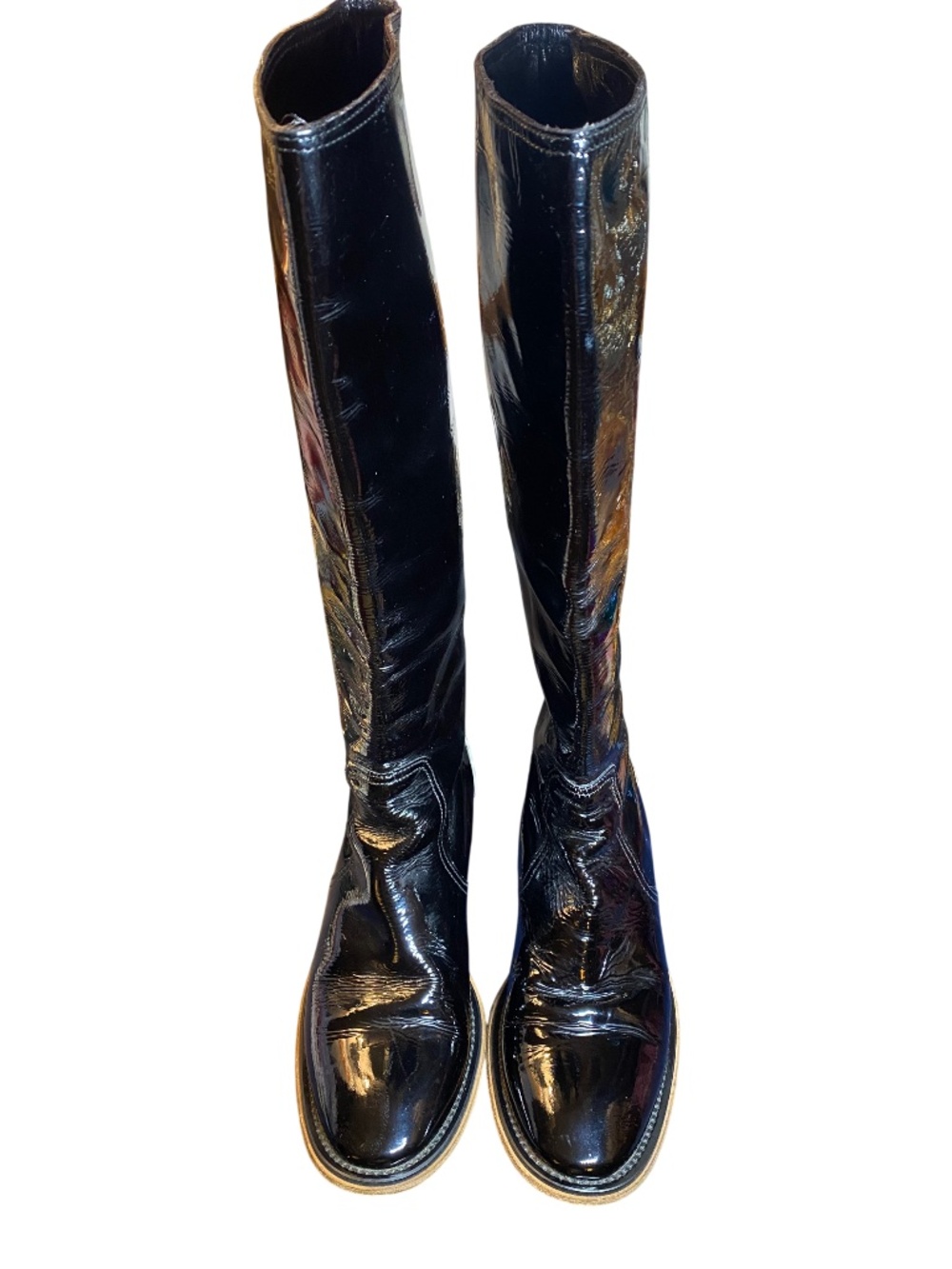 Sigerson Morrison Archival Two Tone Patent Leather Boots Size 7.5 B